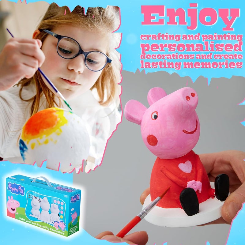 Get Trend Peppa Pig Paint Your Own Figurines Kit, Plaster Painting Set for Kids, Arts and Crafts for Girls, DIY Craft Kit, Gifts for Girls (Multi Peppa Pig) - Image 3